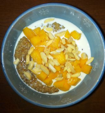 Steel Cut Oatmeal with Almonds and Mango
