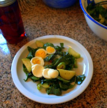 Beet Greens and Spinach salad