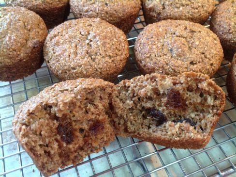 Bran Muffins with Dates, low fat, vegan