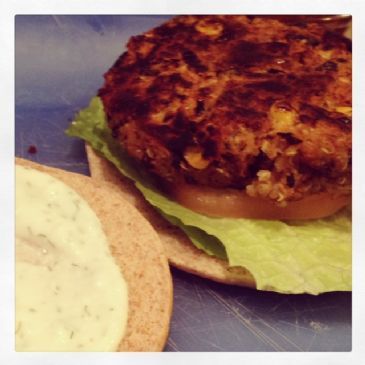 Spicy Sweet Potato black bean and quinoa burgers