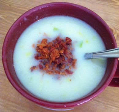 Kristen's Clean Eating Dairy Free Potato and Leek Soup with Bacon