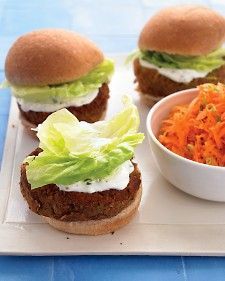 Mediterranean Veggie Burgers with Mint-Yogurt Sauce