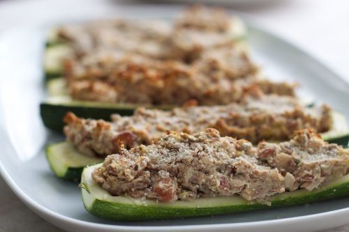 Nutty Stuffed Zucchini Boats