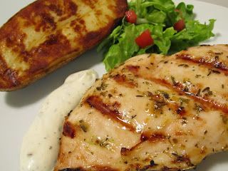 Grilled Chicken Stake with Lemon and Herbs