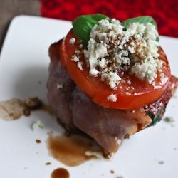 Proscuitto-Wrapped Bison Burgers with Blue Cheese