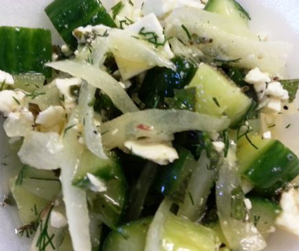 Fresh Cucumber-Feta Salad w/Mint & Dill