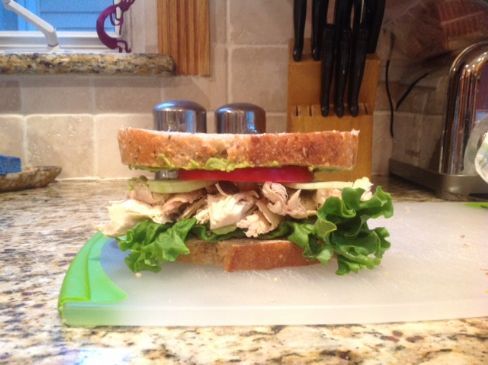 Snow shoveling chicken avocado sandwich