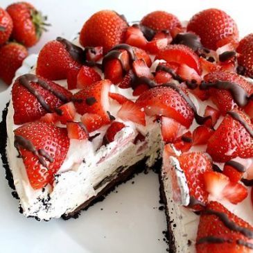 Strawberries Cookies and Creme pie