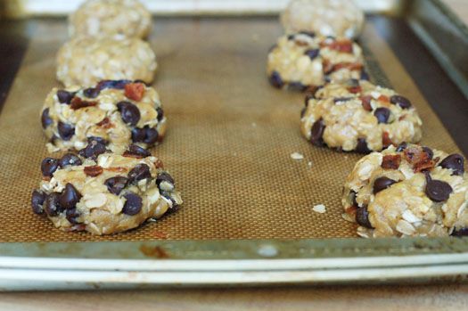 Oatmeal chocolate chip cookies with bacon