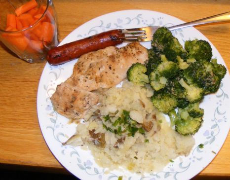 Garlic Chive Smashed Potatoes