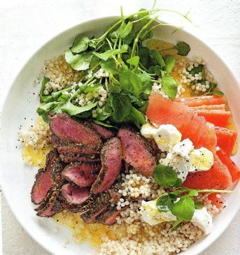 Couscous, Watermelon & Feta Watercress Salad w Lam