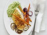 Broiled Halibut with Ricotta-Pea Puree