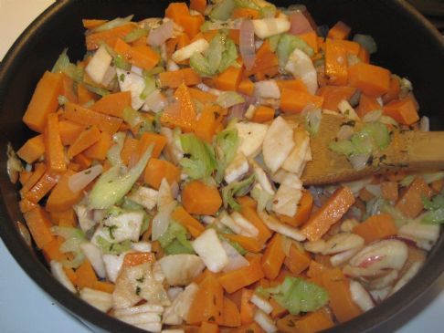 Yam, Apple, Celery, Onion Hash