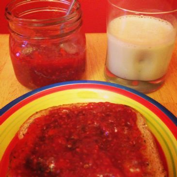 Strawberries and Raspberry Jam