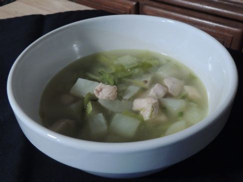 Spicy chicken potato and leek soup