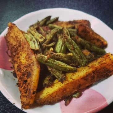 Aloo french beans with mango powder