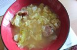 Cabbage soup with bratwurst