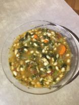 Navy bean soup with chicken and vegetables