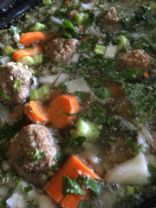 Italian Wedding Soup with Brown Rice and Spinach