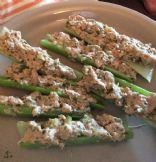 Avocado tuna celery logs