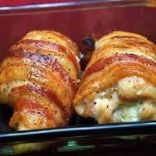 Bacon Wrapped Garlic, Cream Cheese & Chives Chicken