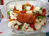 Baked chicken breast with vegetables 