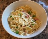 Bowtie Pasta With Ham and Peas for Two