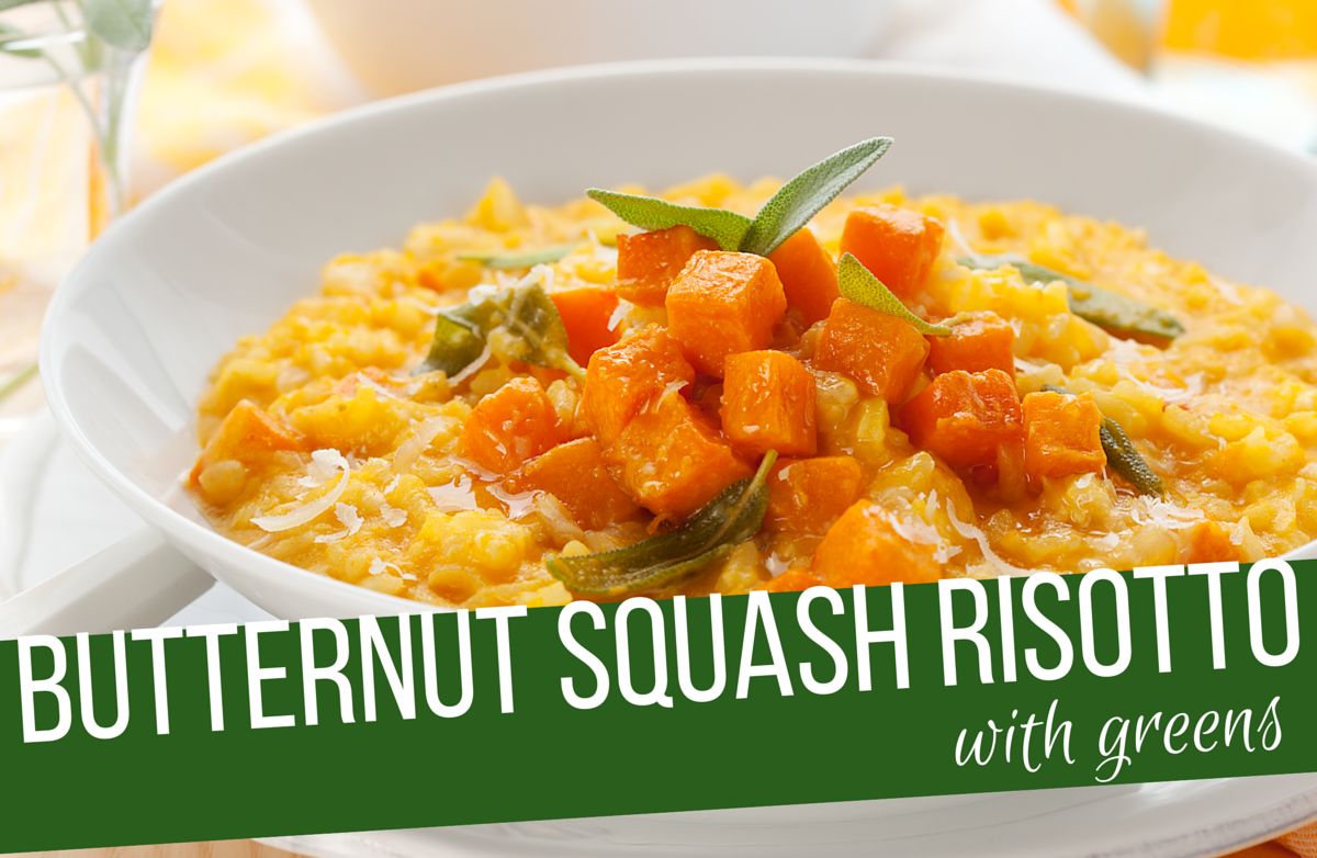 Butternut Squash Risotto with Greens Recipe | SparkRecipes