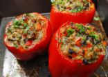 Cher's Meaty stuffed peppers