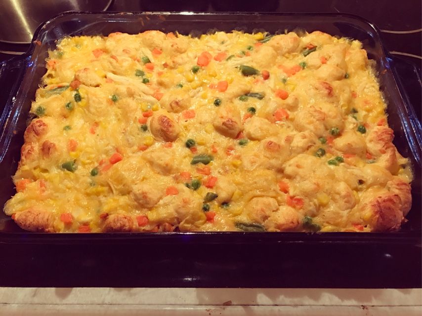 Chicken Pot Pie Bubble Up Casserole Recipe | SparkRecipes