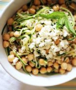 Chickpea, Barley and Zucchini Ribbon Salad with Mint and Feta