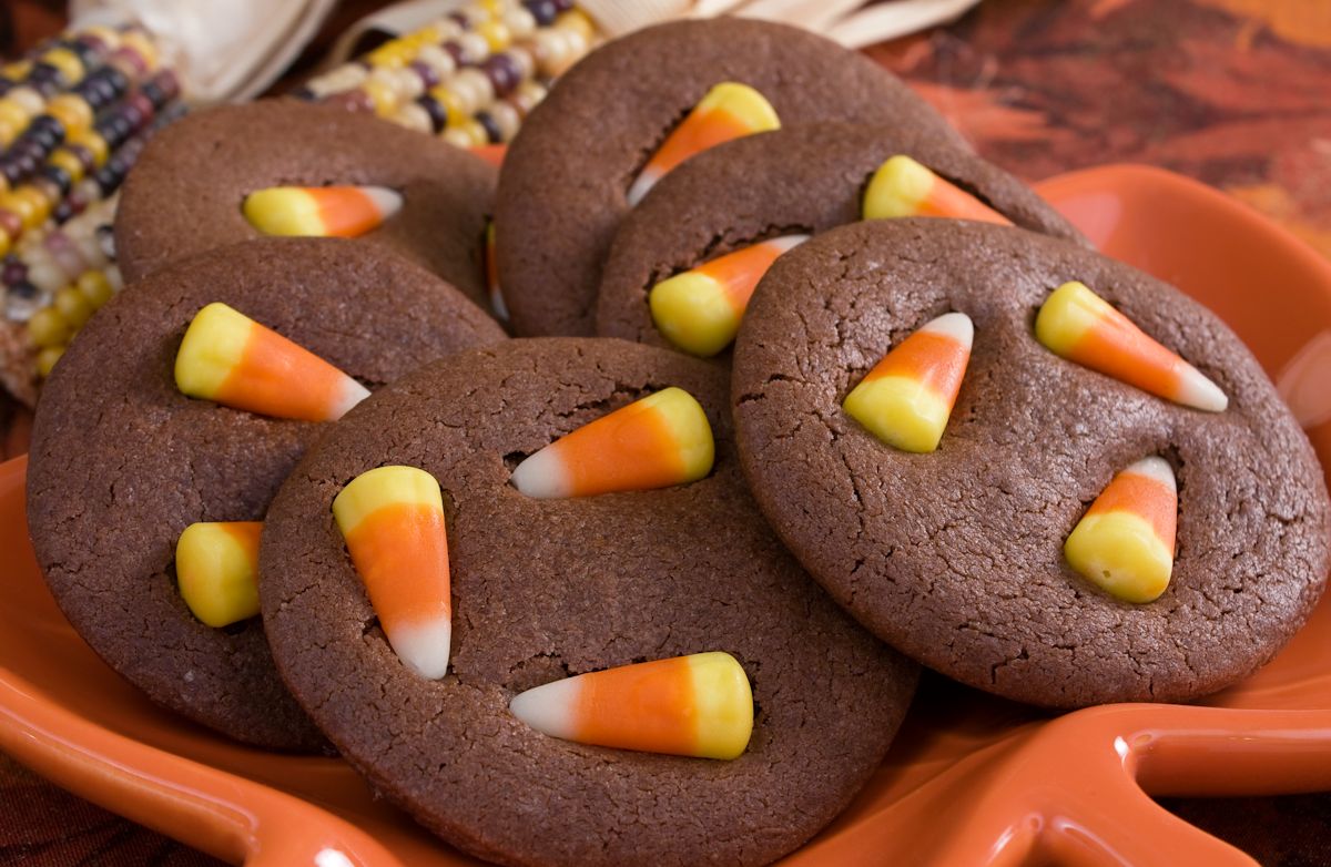 Chocolate Candy Corn Cookies