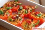 Couscous and Chicken Feta stuffed Red Peppers