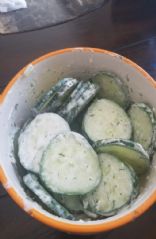 Creamy dill cucumber salad for one