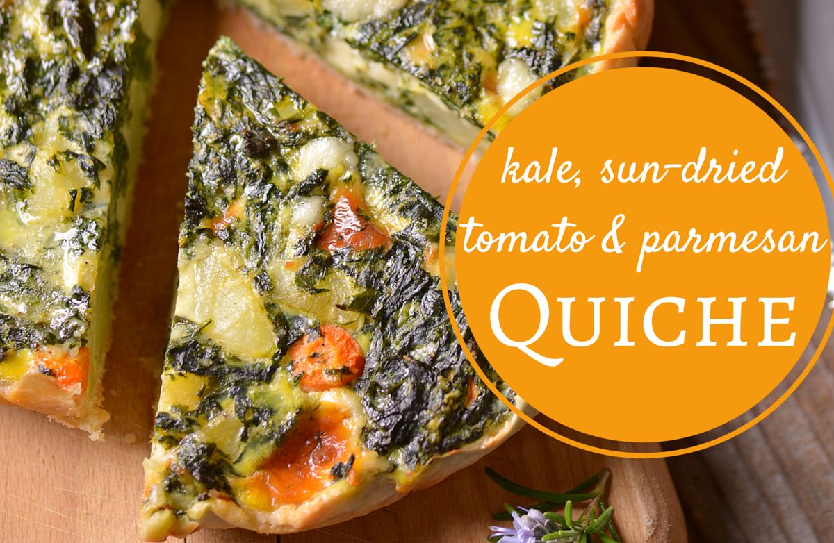 Crustless Kale, Sundried Tomato, and Parmesan Quiche