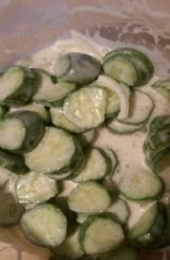 Cucumber with 4 tbs vinegar and miracle whip