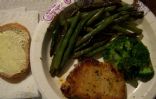Diabetic or Healthy Eating ( pork chops and vegetables) with deli rye bread