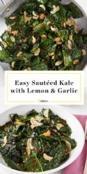 Easy Skillet Kale with Lemon & Garlic & Bacon