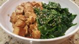 Garlic Honey Tofu and Spinach