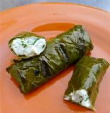 Grilled Grape Leaves Stuffed with Herbed Cheese