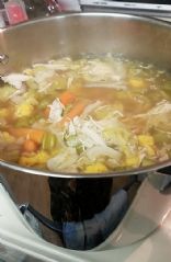 Hearty chicken soup from scratch