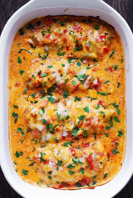 KETO Mexican Melty Chicken Queso Casserole Recipe | SparkRecipes