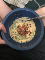 Keto cheese sauce with zoodles