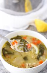 Lemon Chicken Quinoa Soup with Spinach