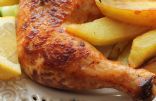 Lemon Garlic Roasted Chicken and Potato Wedges