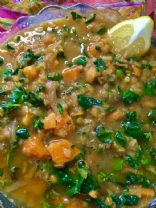 Lentil, Kale, sweet potato soup