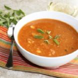 Lentil soup with carrots and tomato