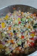Mediterranean salad with chickpeas and couscous