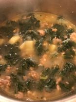 Nadines Sausage, kale and potato soup