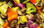 Oven Roasted Vegetables (carrots, leeks, broccoli parsnips, sprouts, peppers)